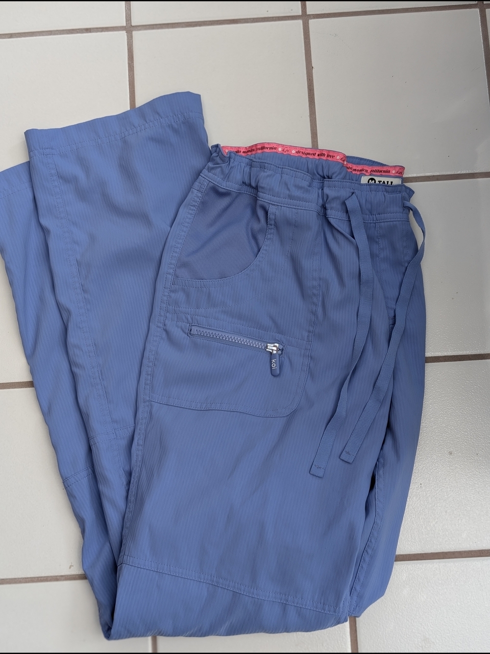 KOI Light Tall Blue Med Scrub Pants